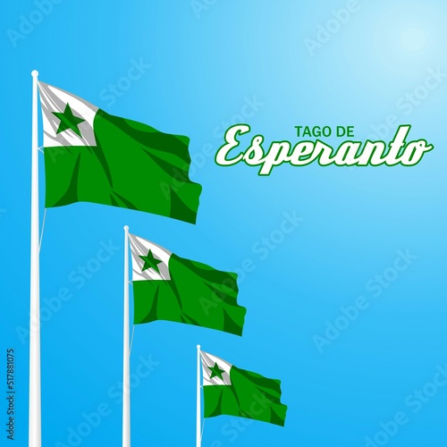 Esperanto day theme vector illustration.  photo