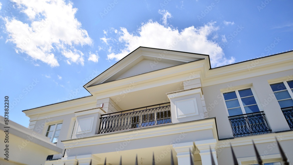 New single family house in a residential area in calm neighborhood. New single family house in a residential area in calm neighborhood.