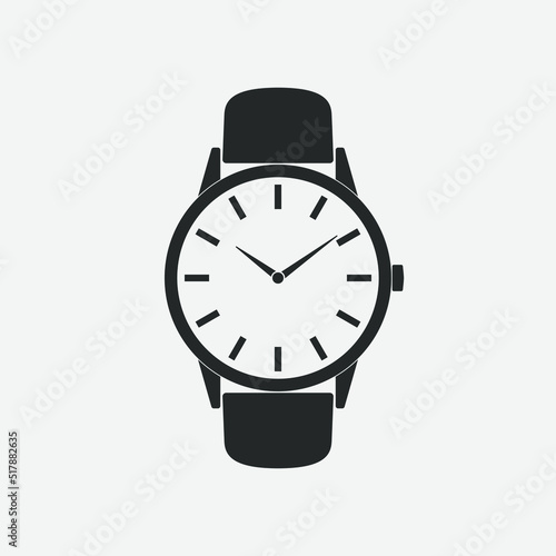 Wrist watch graphic icon. Watch sign isolated on white background. Men hand watch. Vector illustration 