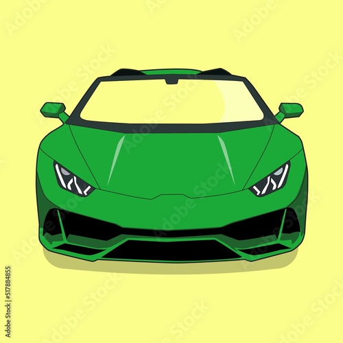 luxury sport car front view vector design