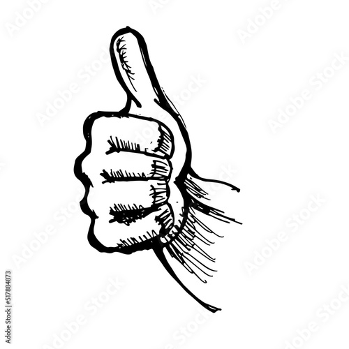 thumbs up sketch drawing vector design