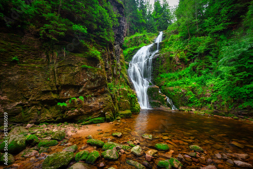 A beautiful Kamienczyka waterfall in the Karkonosze Mountains  Poland