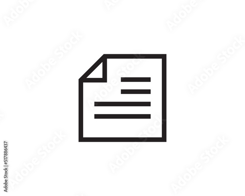 Note icon vector sign. Paper message or document page.