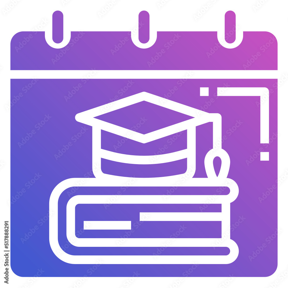 Calendar Back To School flat gradient icon. Can be used for digital product, presentation, print design and more. Calendar Back To School flat gradient icon. Can be used for digital product, presentation, print design and more.