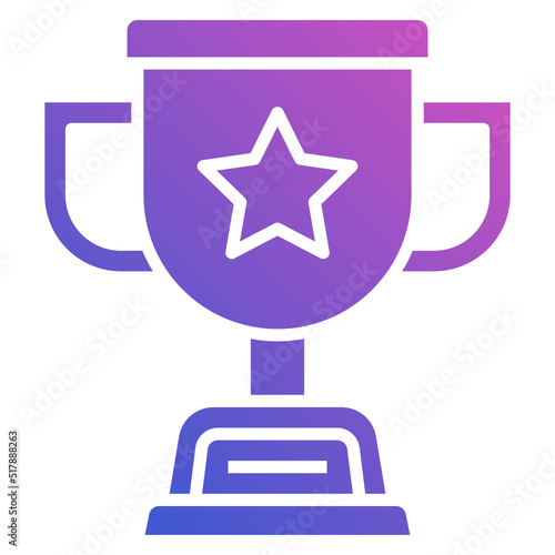 Trophy flat gradient icon. Can be used for digital product, presentation, print design and more.