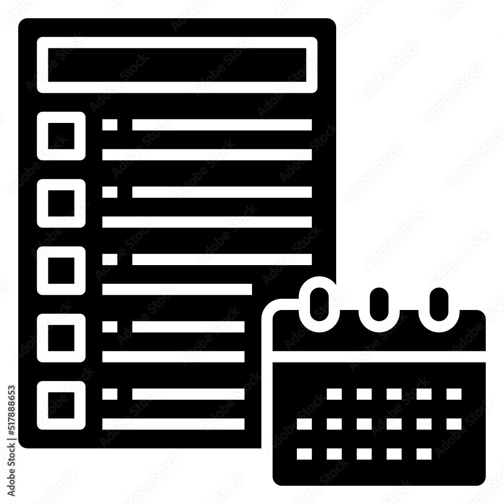 Schedule glyph icon. Can be used for digital product, presentation, print design and more. Schedule glyph icon. Can be used for digital product, presentation, print design and more.