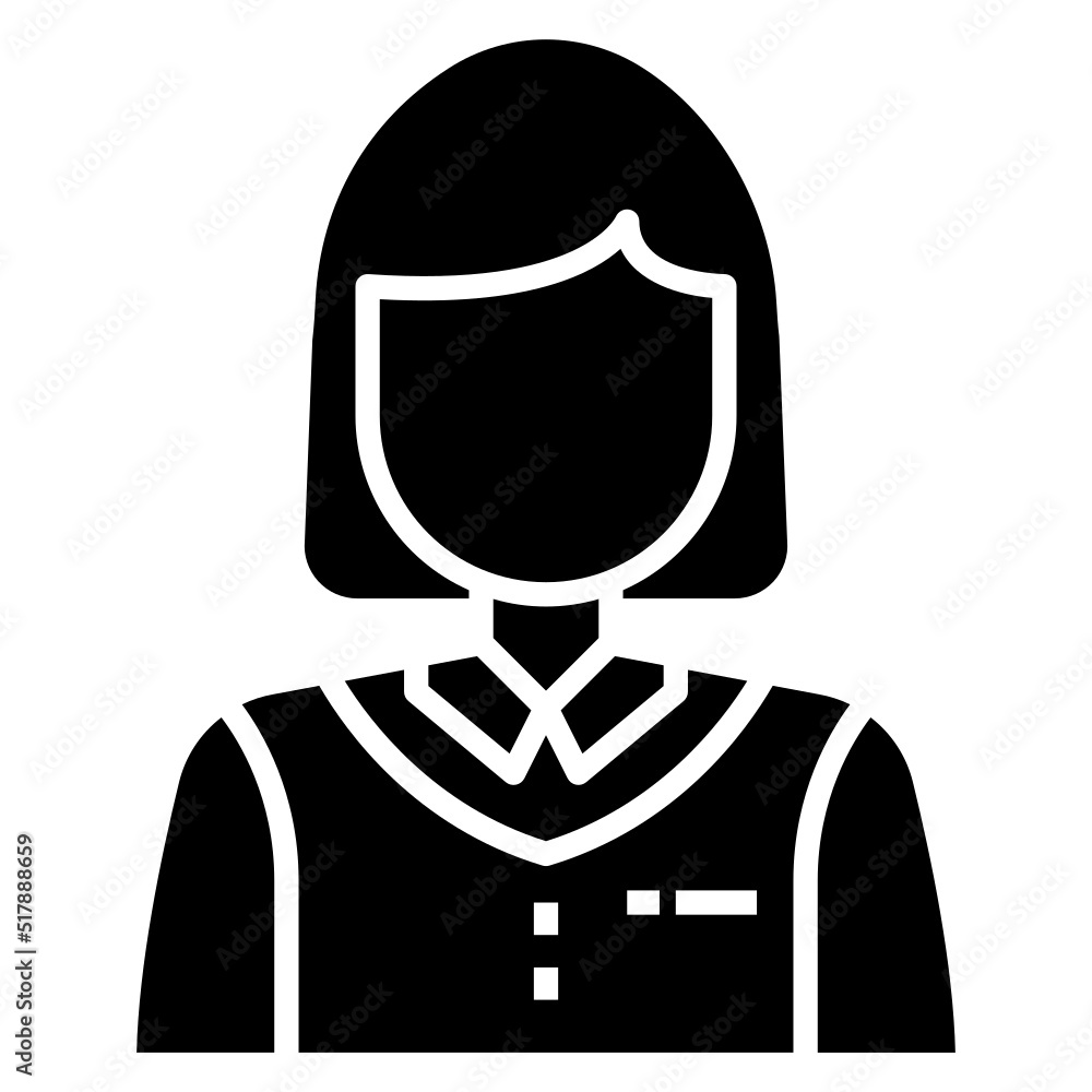 Student Girl glyph icon. Can be used for digital product, presentation, print design and more.