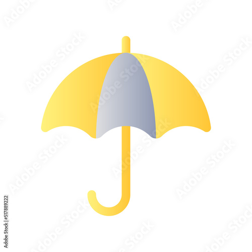 Umbrella flat gradient color ui icon. Investment protection. Financial insurance. Weather accessory. Simple filled pictogram. GUI, UX design for mobile application. Vector isolated RGB illustration