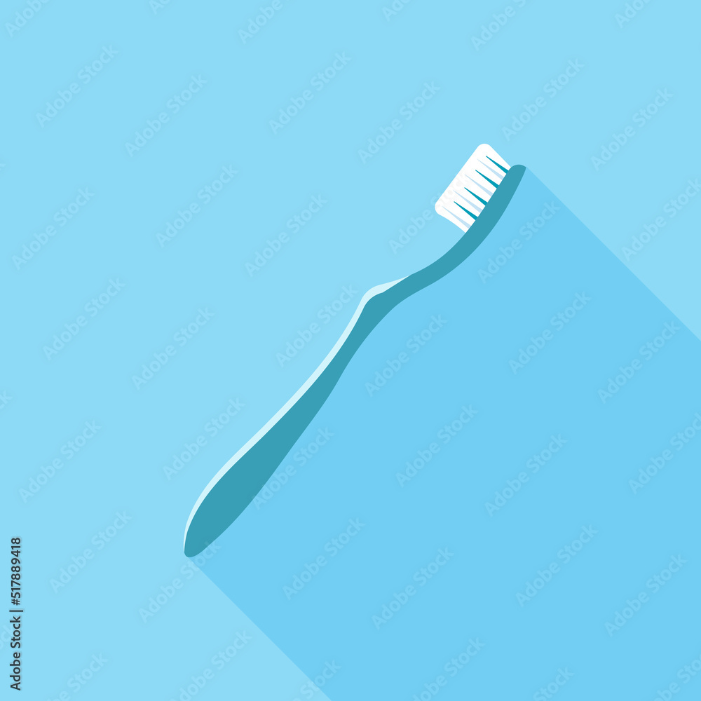 Flat style toothbrush icon with shadow for any web design. Vector illustration Flat style toothbrush icon with shadow for any web design. Vector illustration