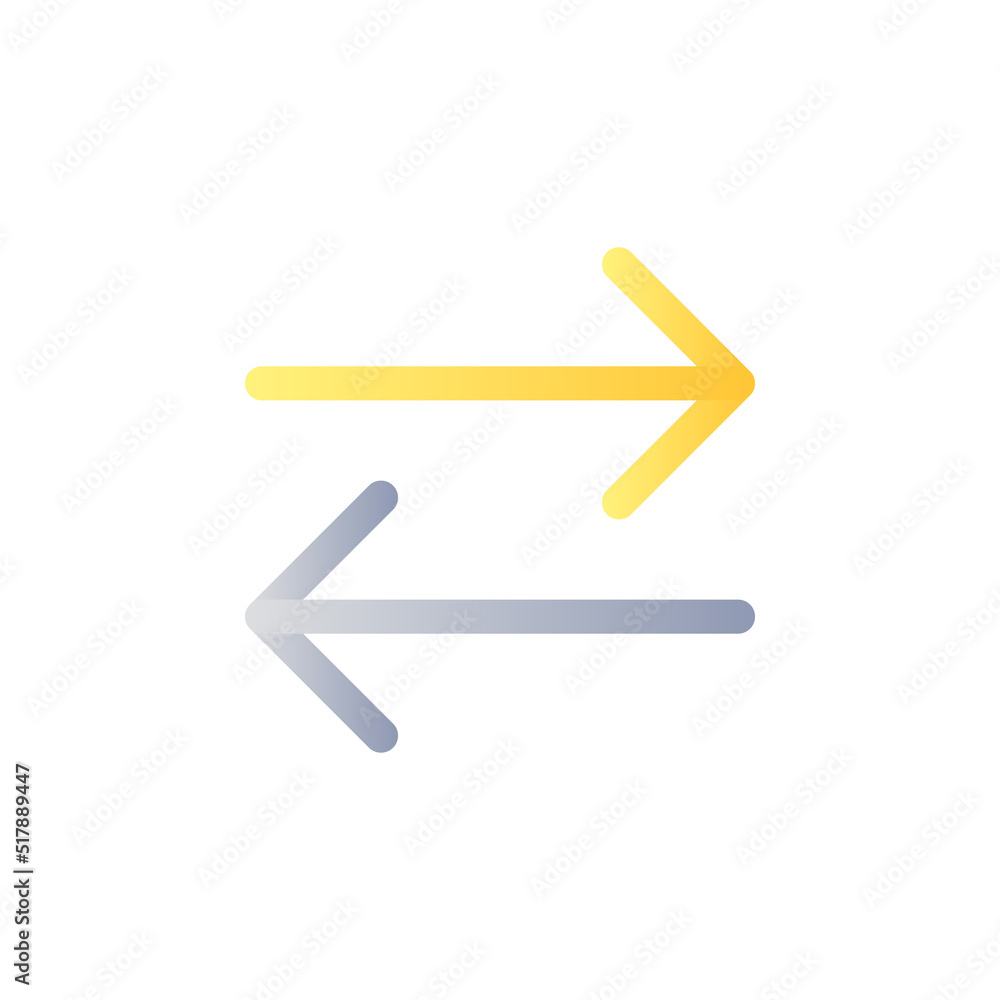 Two arrows flat gradient color ui icon. Transaction symbol. Exchange and communication. Simple filled pictogram. GUI, UX design for mobile application. Vector isolated RGB illustration Two arrows flat gradient color ui icon. Transaction symbol. Exchange and communication. Simple filled pictogram. GUI, UX design for mobile application. Vector isolated RGB illustration