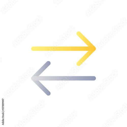 Two arrows flat gradient color ui icon. Transaction symbol. Exchange and communication. Simple filled pictogram. GUI, UX design for mobile application. Vector isolated RGB illustration