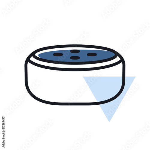Small smart speaker with voice recognition icon