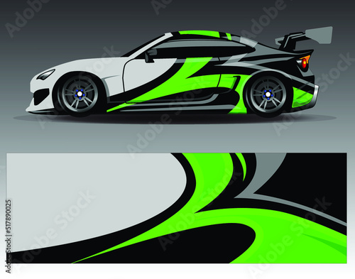 Car wrap design vector  truck and cargo van decal. Graphic abstract stripe racing background designs for vehicle  rally  race  adventure and car racing livery.