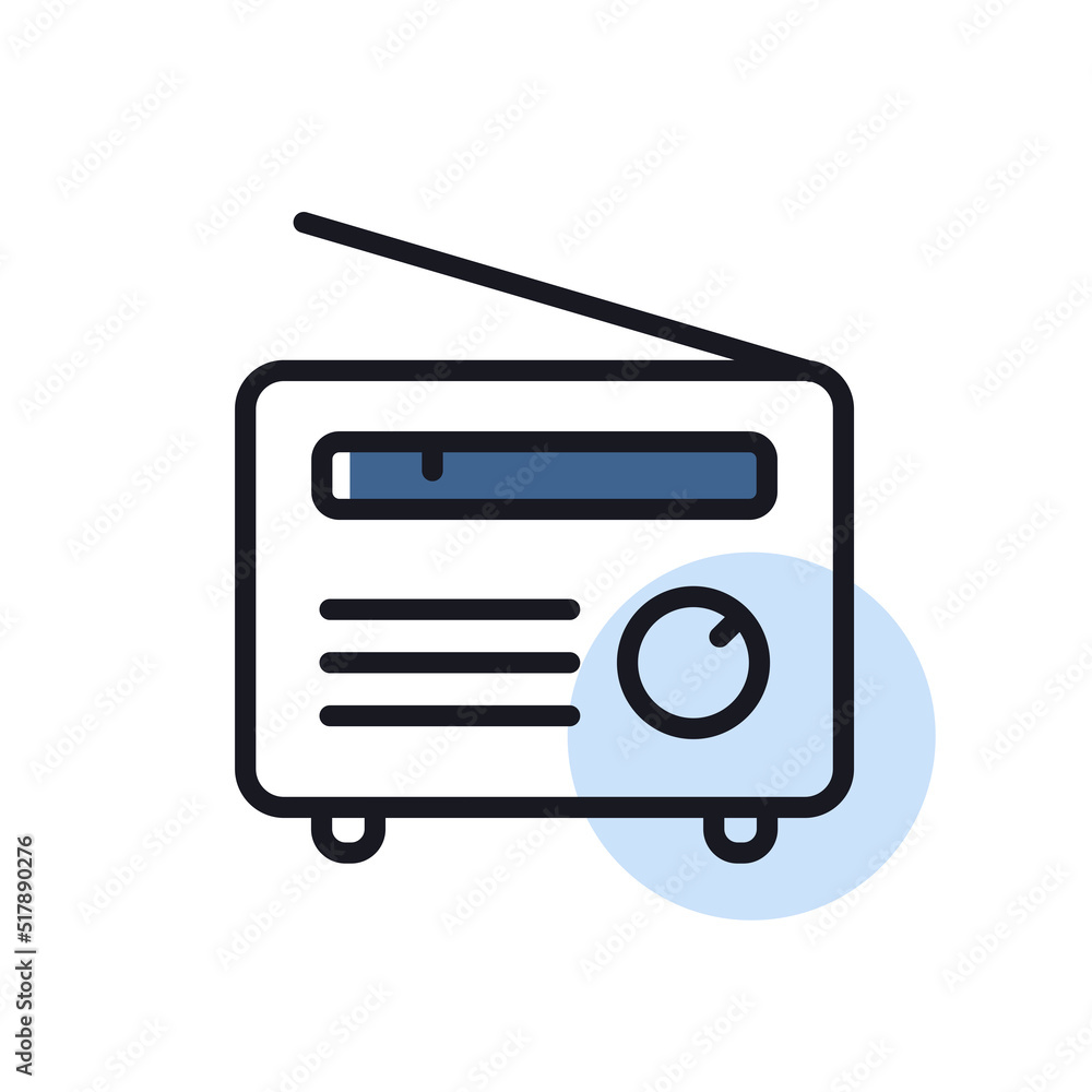 Retro radio vector flat icon Retro radio vector flat icon