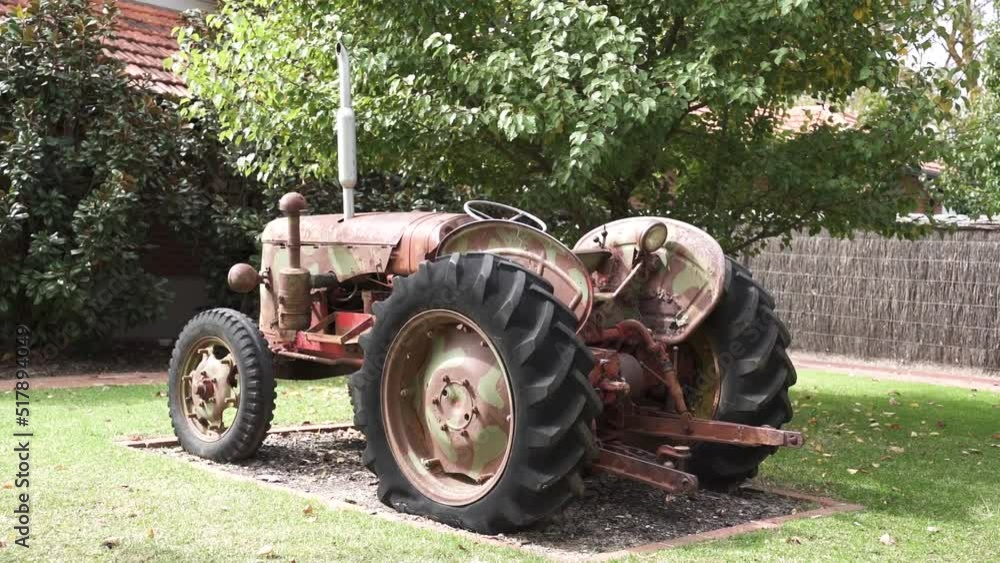 Antiquated Vineyard Tractor In The Farm Of Barossa Valley, Adelaide, South Australia. Handheld Antiquated Vineyard Tractor In The Farm Of Barossa Valley, Adelaide, South Australia. Handheld