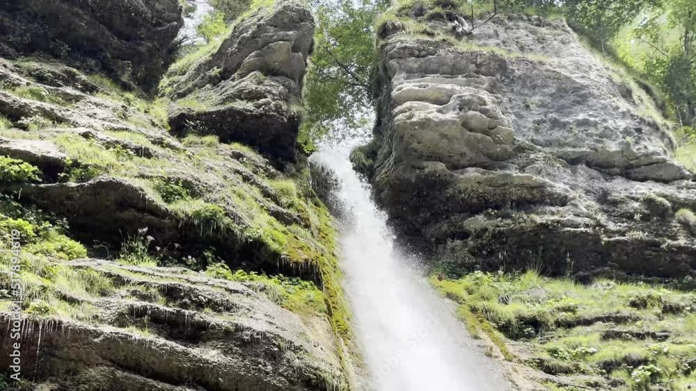 Pericnik Waterfall in Triglav National Park in Slovenia. Beautiful landscape with small waterfall. Pericnik Waterfall in Triglav National Park in Slovenia. Beautiful landscape with small waterfall.