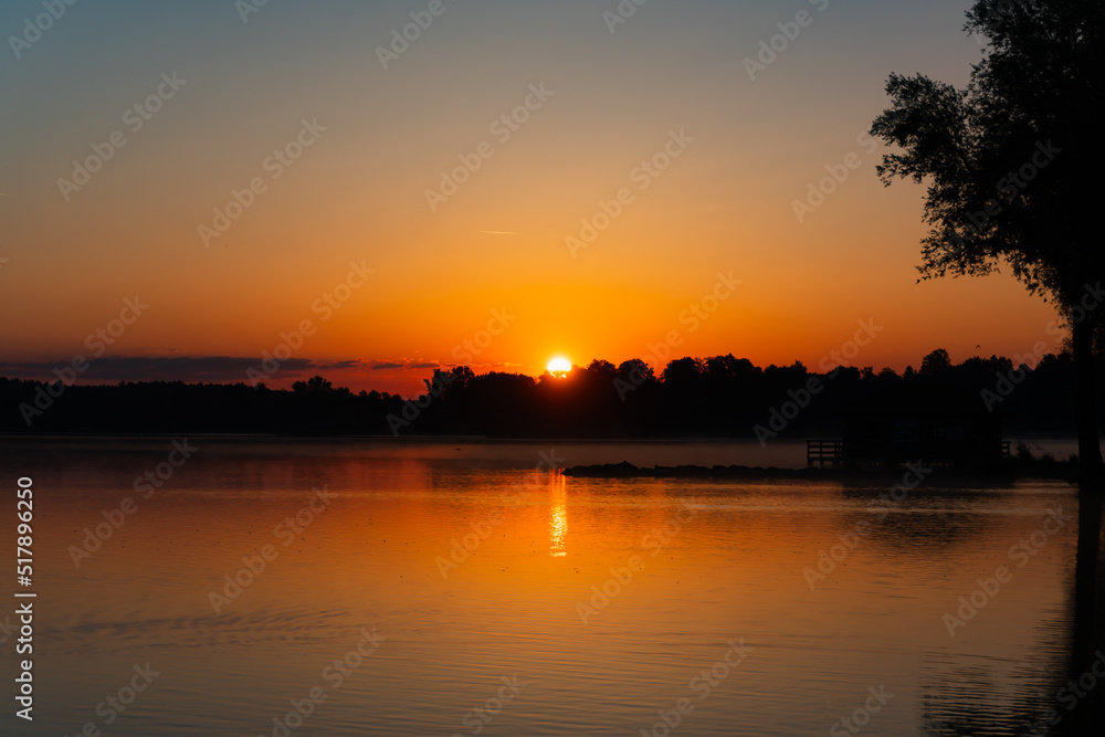 beautiful sunrise in Rimsting at the lake 