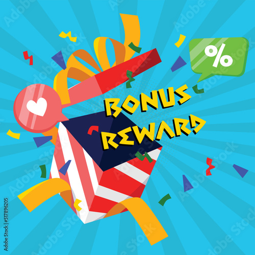 bonus and reward surprise vector illustration