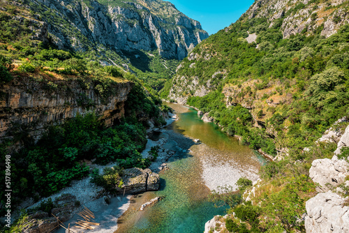 Moraca river canyon , nature landscape. Montenegro