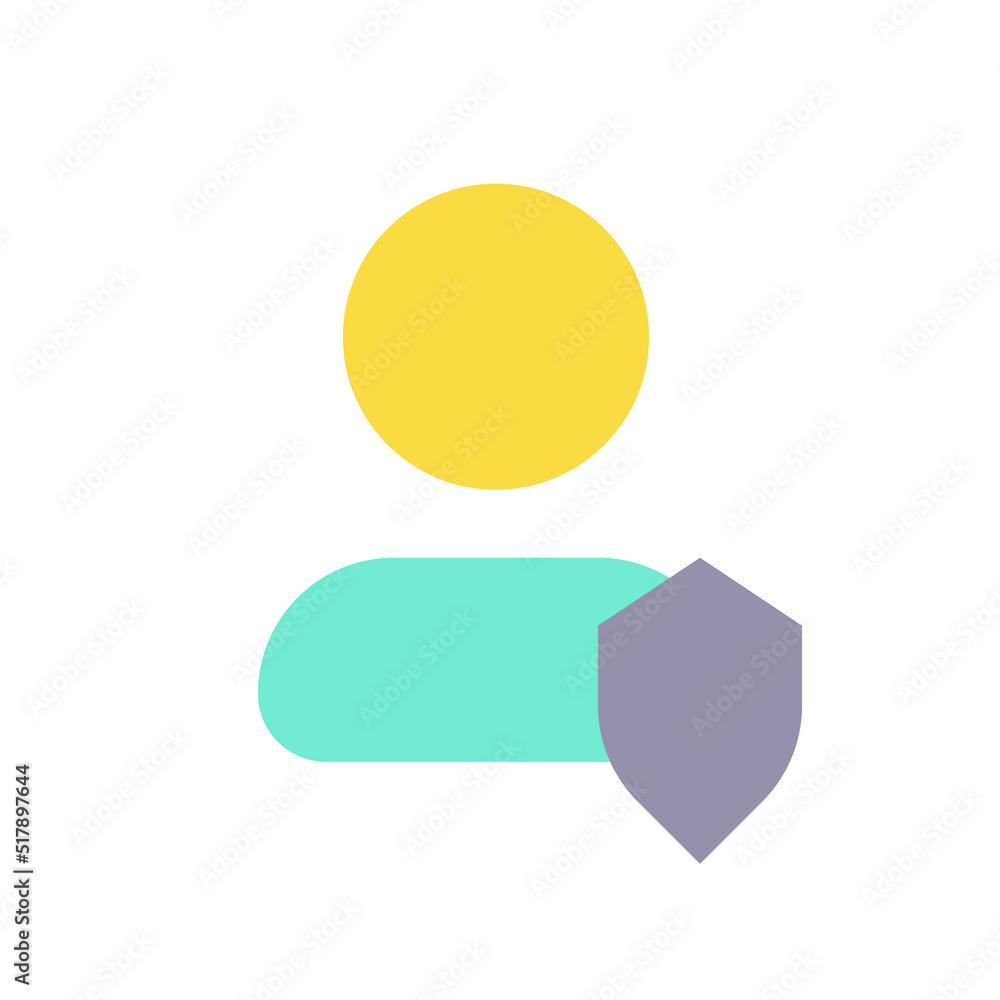 Contact under protection flat color ui icon. Access to personal information. Address book management. Simple filled element for mobile app. Colorful solid pictogram. Vector isolated RGB illustration Contact under protection flat color ui icon. Access to personal information. Address book management. Simple filled element for mobile app. Colorful solid pictogram. Vector isolated RGB illustration
