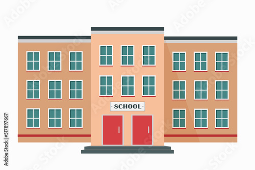 School building front view. Vector design. photo