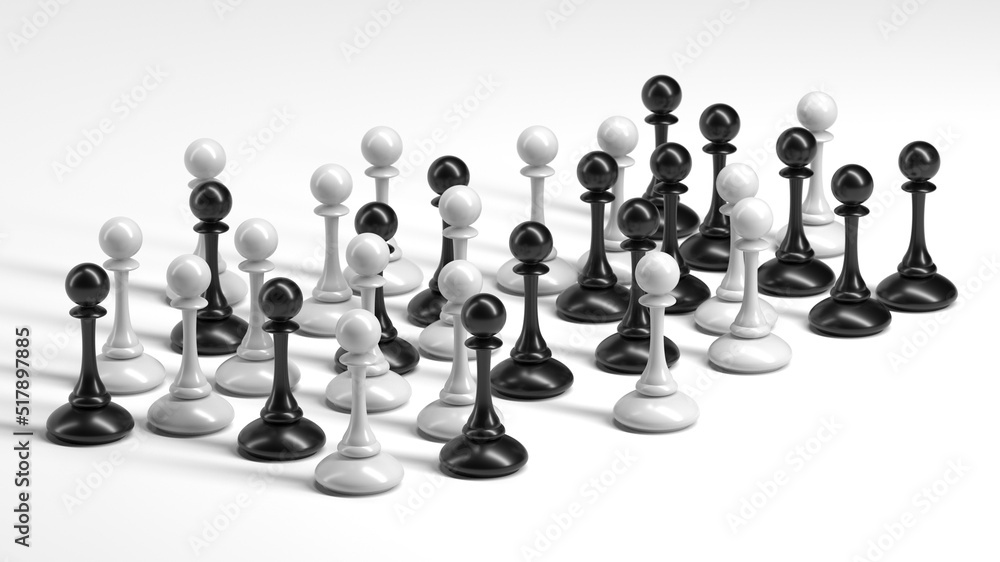 Chess pawns crowd concept background Chess pawns crowd concept background