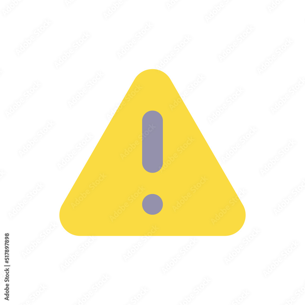 Triangle shaped caution sign flat color ui icon. Notification alert. Exclamation. Potential danger. Simple filled element for mobile app. Colorful solid pictogram. Vector isolated RGB illustration Triangle shaped caution sign flat color ui icon. Notification alert. Exclamation. Potential danger. Simple filled element for mobile app. Colorful solid pictogram. Vector isolated RGB illustration