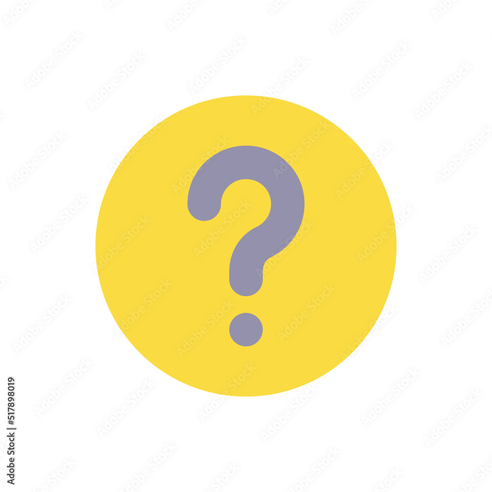 Question mark flat color ui icon. Identify unknown device. Support page. Fix problem. Assistance. Simple filled element for mobile app. Colorful solid pictogram. Vector isolated RGB illustration Question mark flat color ui icon. Identify unknown device. Support page. Fix problem. Assistance. Simple filled element for mobile app. Colorful solid pictogram. Vector isolated RGB illustration