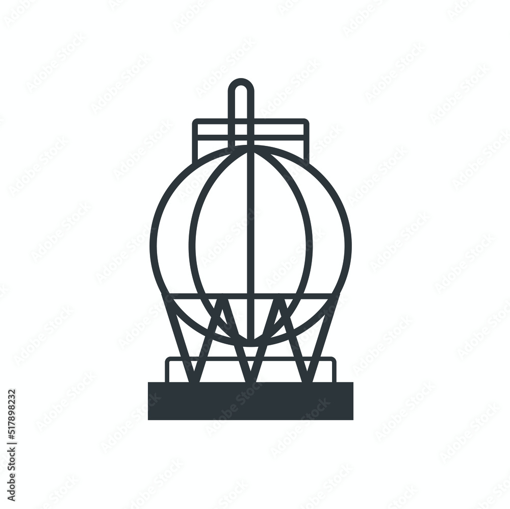 oil refinery tank icon, vector art. oil refinery tank icon, vector art.