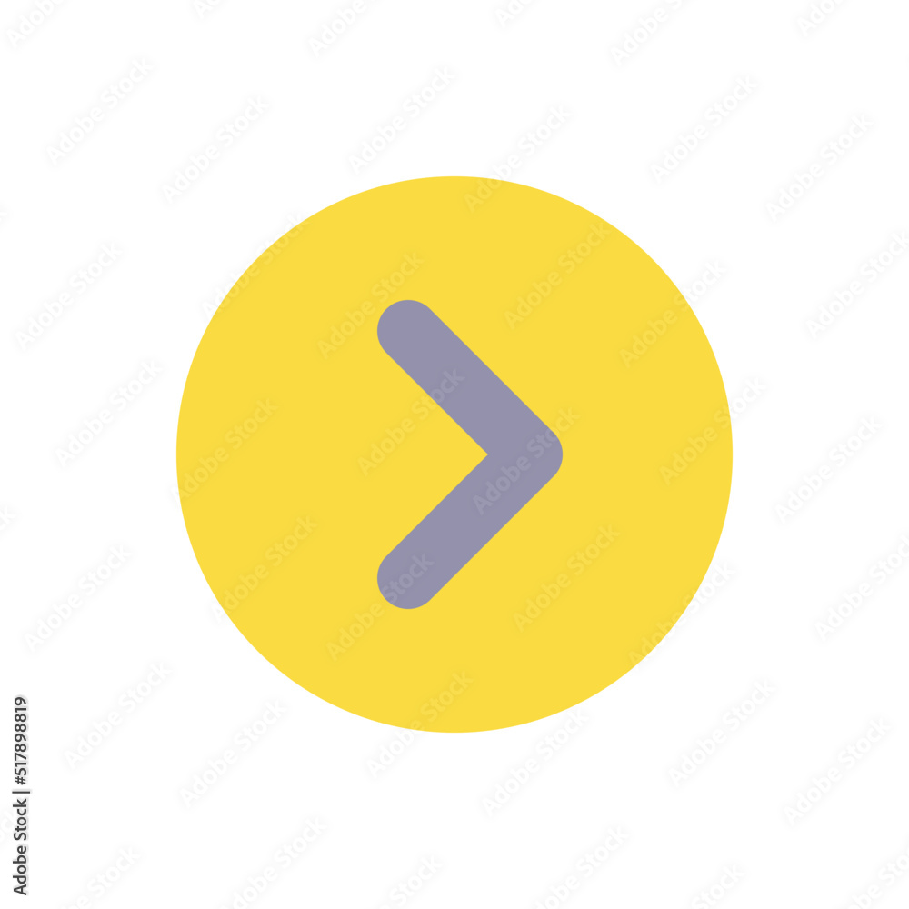 Arrow right button flat color ui icon. Next track. Toolbar control element. Move forward. Menu command. Simple filled element for mobile app. Colorful solid pictogram. Vector isolated RGB illustration Arrow right button flat color ui icon. Next track. Toolbar control element. Move forward. Menu command. Simple filled element for mobile app. Colorful solid pictogram. Vector isolated RGB illustration