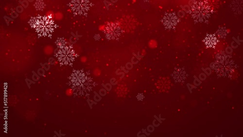 Red Christmas Background with Bokeh 