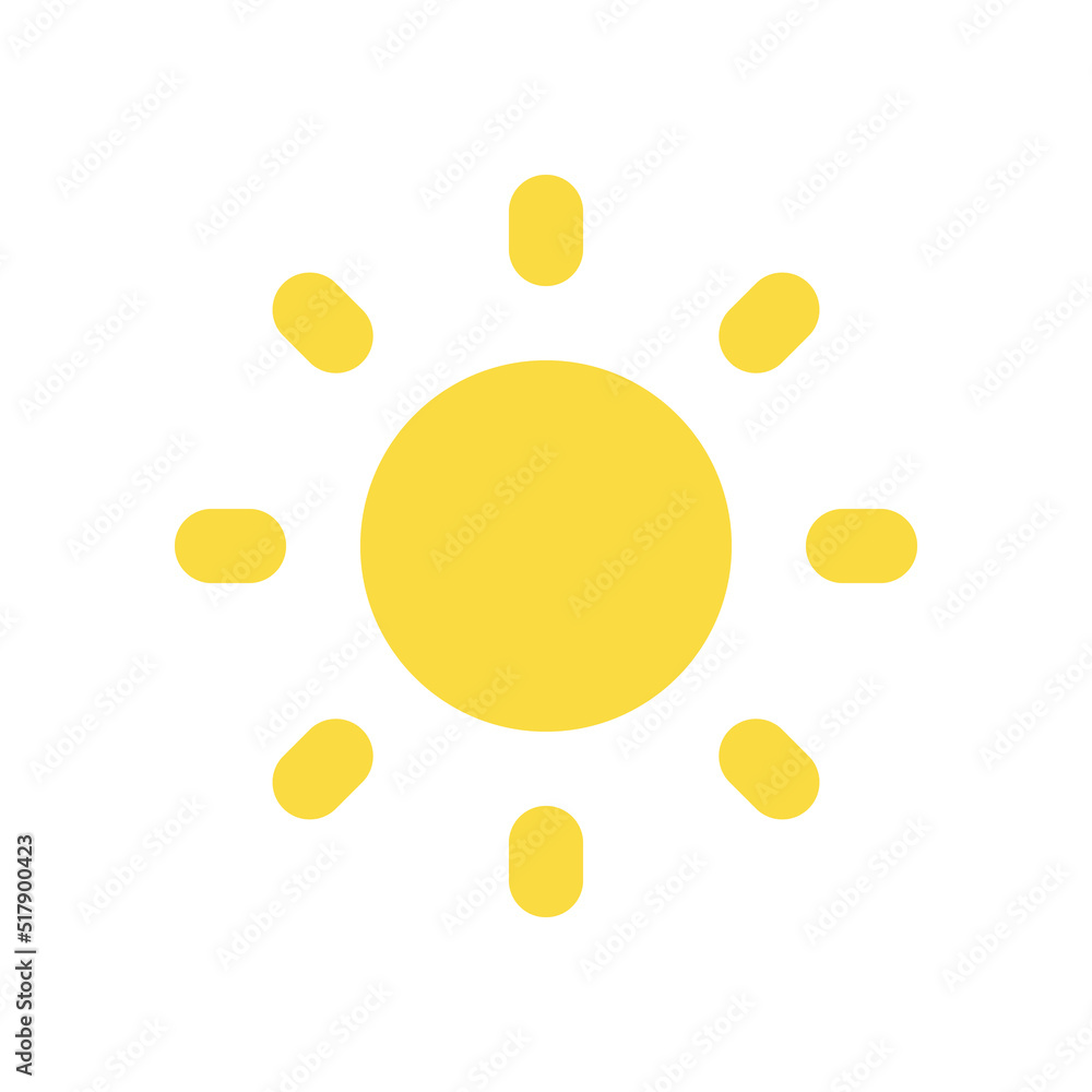 Light mode flat color ui icon. Daytime theme. Adjust screen brightness. Sun option. Viewing experience. Simple filled element for mobile app. Colorful solid pictogram. Vector isolated RGB illustration Light mode flat color ui icon. Daytime theme. Adjust screen brightness. Sun option. Viewing experience. Simple filled element for mobile app. Colorful solid pictogram. Vector isolated RGB illustration