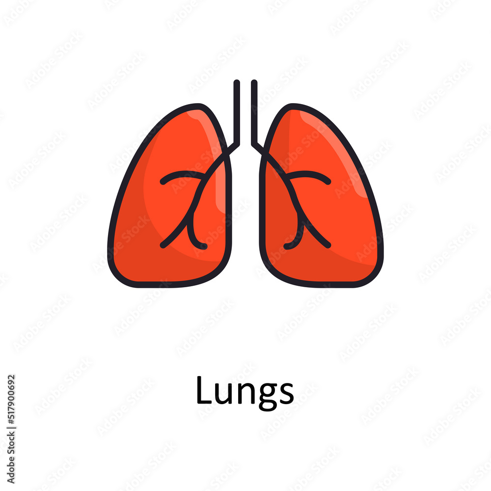 Lungs vector Filled Outline Icon Design illustration. Medical Symbol on White background EPS 10 File Lungs vector Filled Outline Icon Design illustration. Medical Symbol on White background EPS 10 File