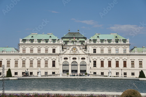 Hauptgebäude des Schloss Belvedere Wien in Frontansicht