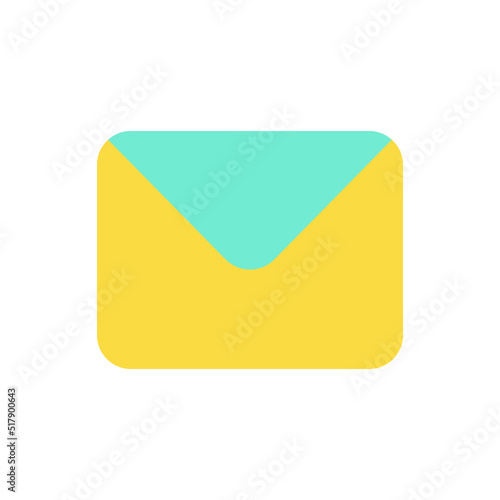 Unread message flat color ui icon. Text messaging service. Communication app. Email notification. Simple filled element for mobile app. Colorful solid pictogram. Vector isolated RGB illustration © bsd studio