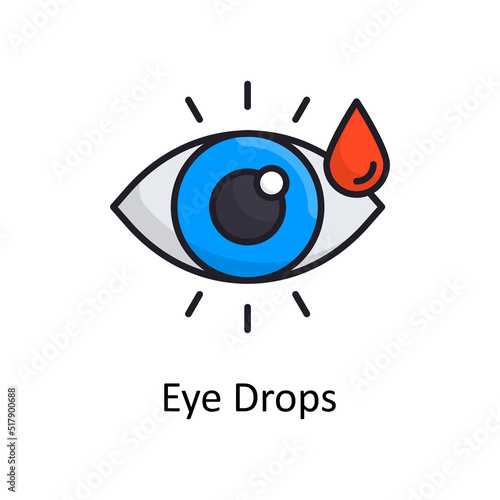 Eye Drops vector Filled Outline Icon Design illustration. Medical Symbol on White background EPS 10 File