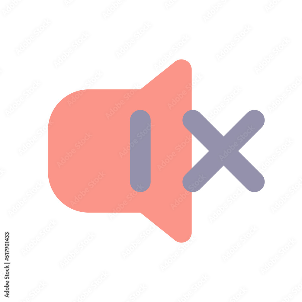Turn off sound flat color ui icon. Silent mode. Mute ringer. Alert option. Crossed out bell. Settings. Simple filled element for mobile app. Colorful solid pictogram. Vector isolated RGB illustration Turn off sound flat color ui icon. Silent mode. Mute ringer. Alert option. Crossed out bell. Settings. Simple filled element for mobile app. Colorful solid pictogram. Vector isolated RGB illustration