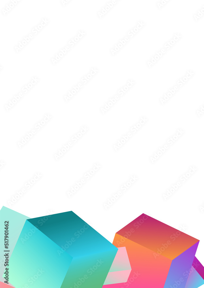 Holographic Polygon Vector White Background.