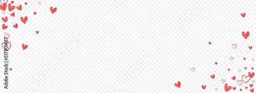 Red Hearts Vector Panoramic Transparent