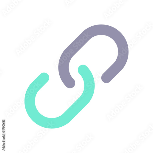Resources and links flat color ui icon. Sharing on social media. Linking chain. Hyperlink creation. Simple filled element for mobile app. Colorful solid pictogram. Vector isolated RGB illustration