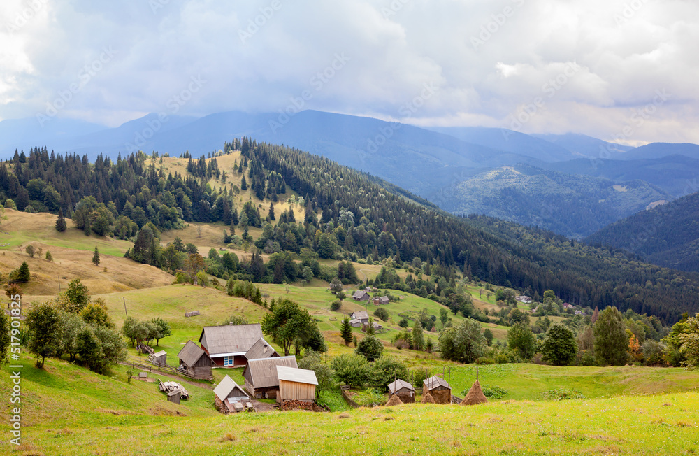 Green hills near Yasinya village. Carpathian mountains.