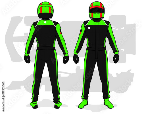 Racing driver uniform template mockup design