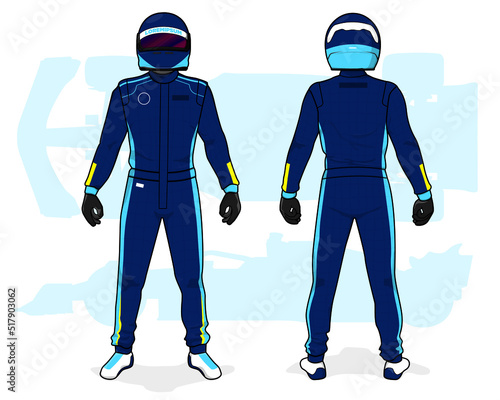 Racing driver uniform template mockup design