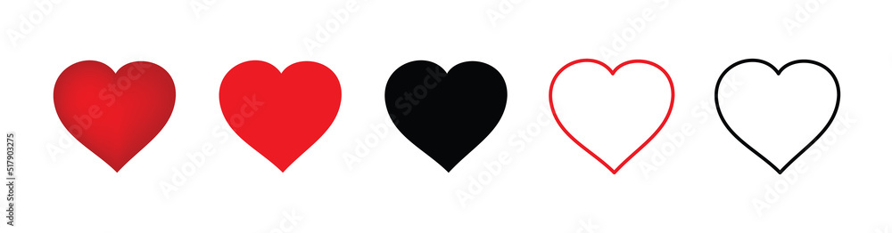 Red and Black Hearts Icon