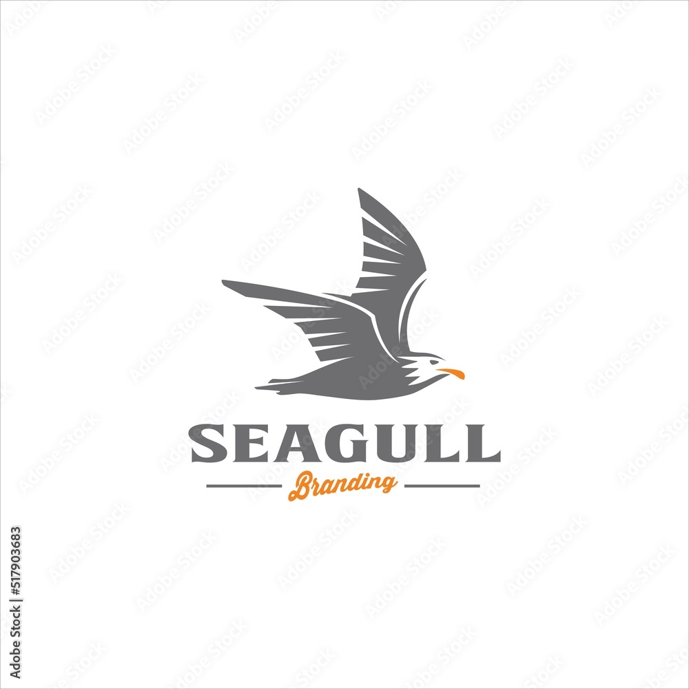 Fototapeta premium Seagull Logo Design Seabird Vector Image