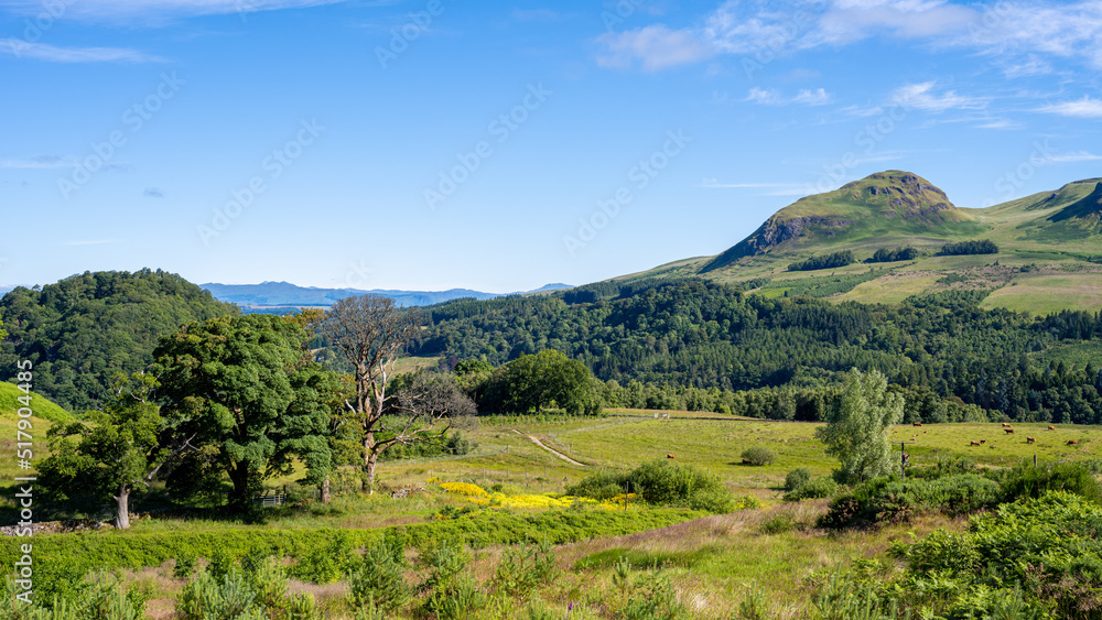 Dumgoyne is a hill prominent on the edge of the Campsie Fells and is a volcanic plug. Viewed from the west highland way