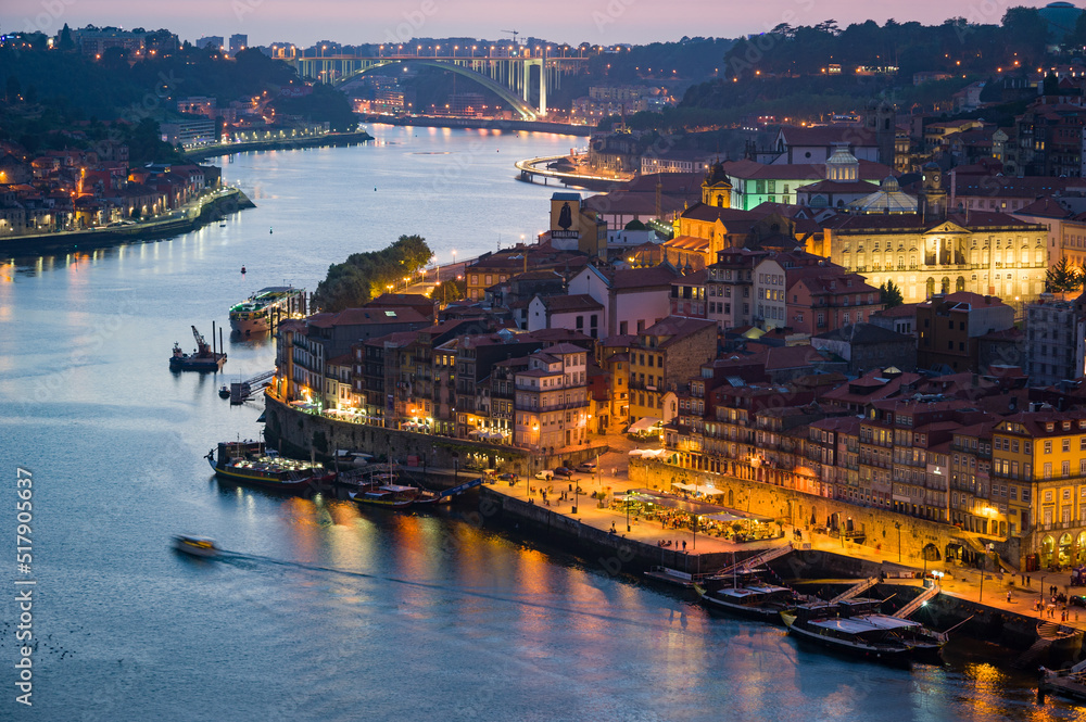 Panorama Porto nocą
