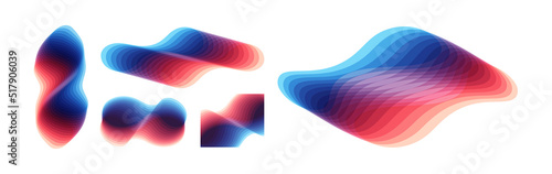 Abstract wavy background with dynamic effect. Vector illustration made of various overlapping elements. Modern screen design. Applicable for brochure, banner, flyer or presentation.
