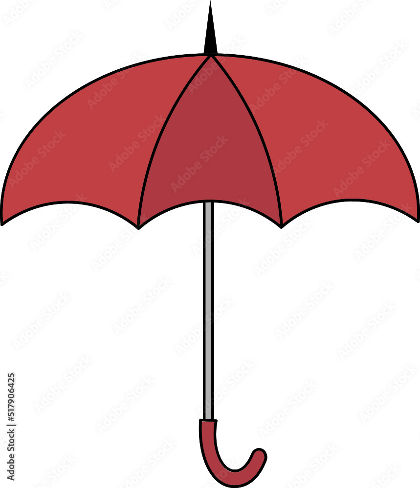 colorful Illustrations of Umbrella. Flat design of umbrella. Vector illustration set of different coloured umbrellas.