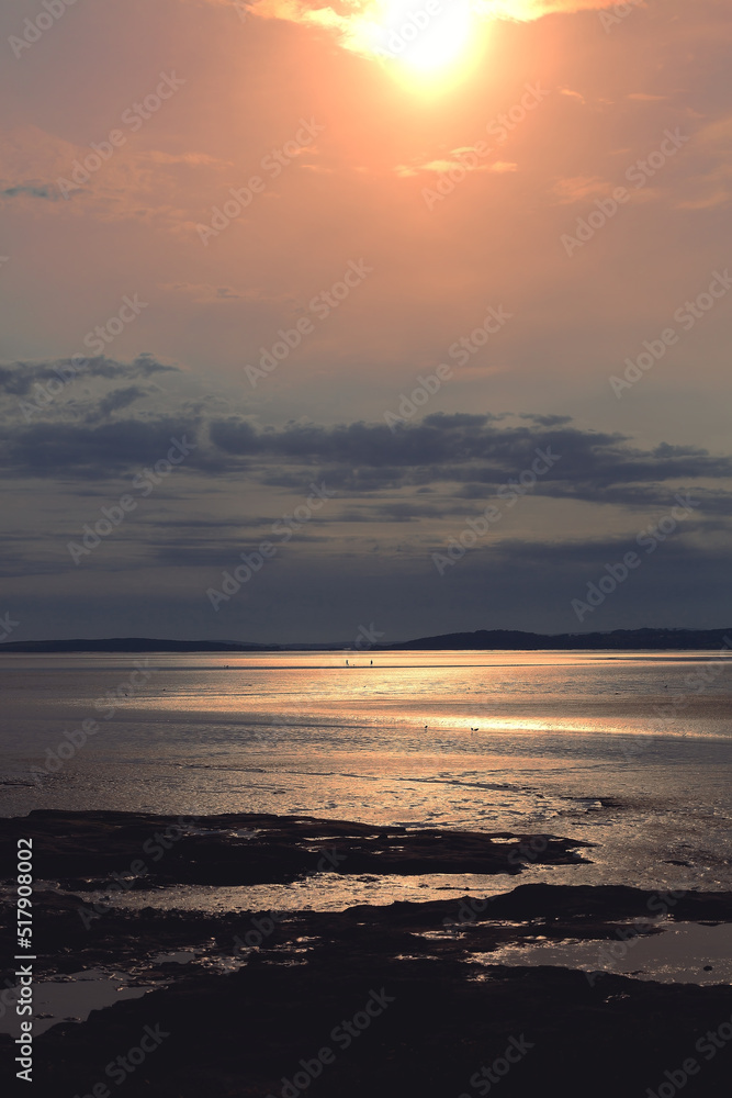 Landscape of the sea against the backdrop of sunset